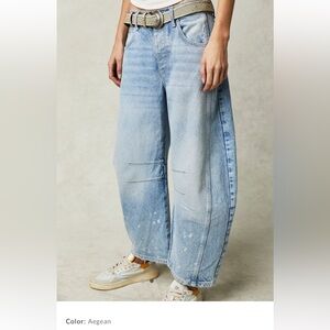 We the Free Good Luck Mid-Rise Barrel Jean